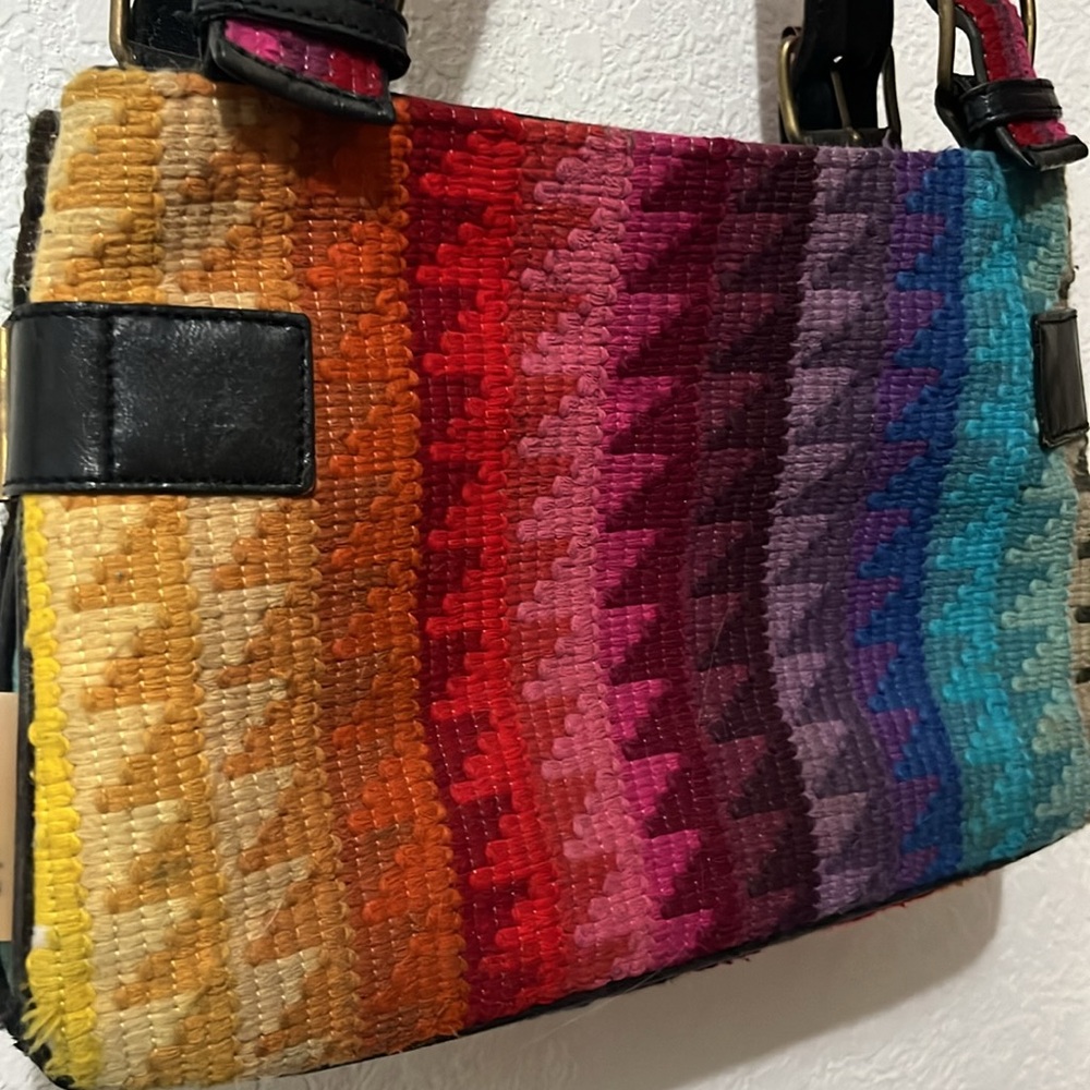 Y2K John Galliano rainbow knit bag
